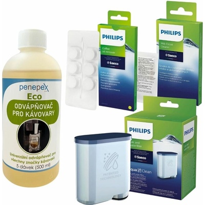 Philips AquaClean CA6903/10 + Penepex Eco odvápňovač 500 ml + Philips CA6704/1 6 ks + Philips CA6705/10