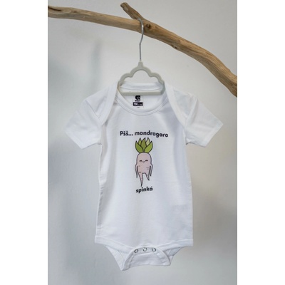 Černá na bílé Bodyčko Mandragora dlouhý rukáv – Zboží Dáma