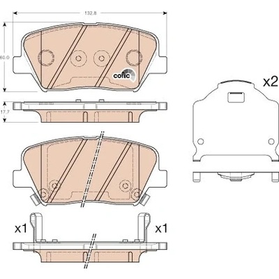 TRW Sada brzdových platničiek kotúčovej brzdy GDB3549