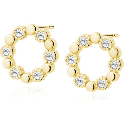 Olivie strieborné náušnice kruh gold 3574