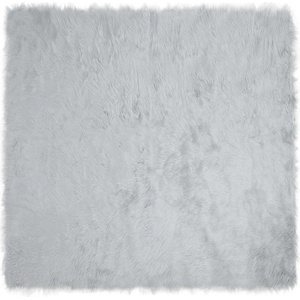 vidaXL Изкуствена овча килим TAFALLA Сиво 120 x 120 cm Полиестер (42021531)