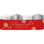 Bartek Candles Свещи Bartek бляскави 50x70 сребърен микс 420 г