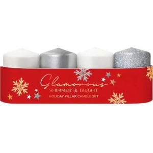 Bartek Candles Свещи Bartek бляскави 50x70 сребърен микс 420 г