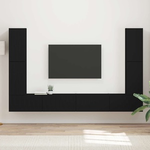 vidaXL Комплект ТВ шкаф 8 бр. 31 x 30 x 60 cm Черно (3409133)