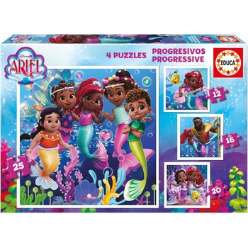 Educa - Puzzle 4v1 Disney Ariel - 1 - 39 piese