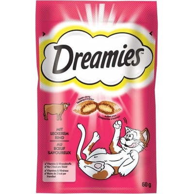 DREAMIES Chrumkavé maškrty s hovädzou príchuťou 6x 60 g