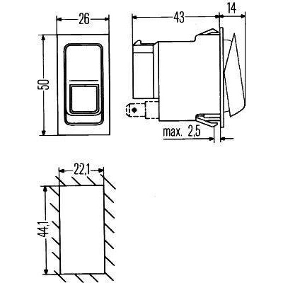 Spínač HELLA 6EH 007 832-751
