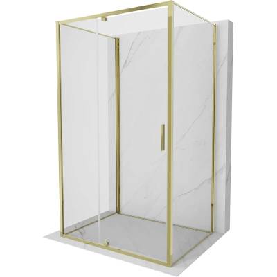 Mexen Exo-3S Трьохстенен душ кабина с врата 135 x 85 см, прозрачна, златна (819-135-085-50-00-3S)