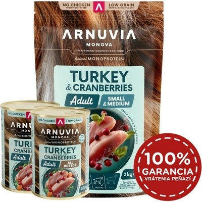 Arnuvia Monova Dog Adult Small & Medium Turkey & Cranberries 2 kg