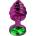 Sensual Метално дилдо Butt Plug с оребрение "PURPLE HONEY GREEN" 7 см. Размер - S