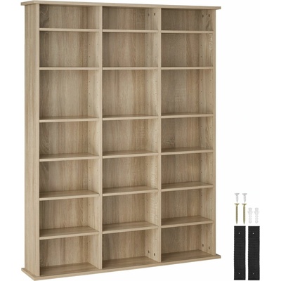 tectake regál stevie 105,5x19x136,5cm - světlé dřevo, dub sonoma
