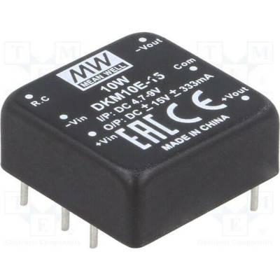 MEAN WELL DKM10E-15 Měnič: DC/DC; 10W; Uvst: 4,7÷8VDC; Uvýst: 15VDC; Uvýst2: -15VDC; DIP