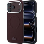 Lacoste Гръб Lacoste за iPhone 18 Pro / 17 Pro, PVC Petit Pique Embossed MagSafe, Бордо