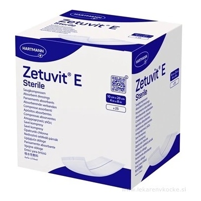 Zetuvit E Sterile sterilný absorpčný kompres 10 x 20 cm 25 ks