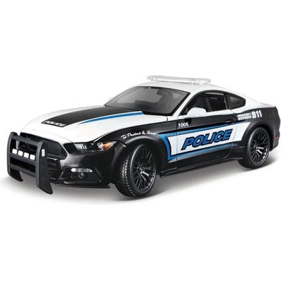 Maisto - 2015 Ford Mustang GT, черно-бял, 1: 18
