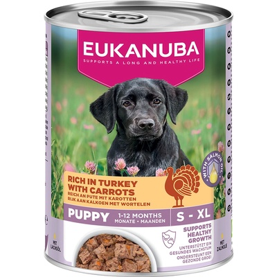 Eukanuba Puppy bohaté na morčacie s mrkvou 48 x 400 g