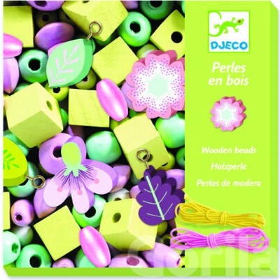 DJECO Drevené koráliky Lístočky a kvietky