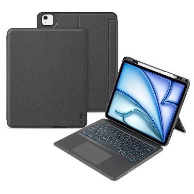 SmartCase Mag Pen and Keyboard - кожен калъф с магнитно закрепяне и безжична блутут клавиатура за iPad Air 13 (2024) (черен)