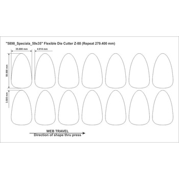 ZINTA Самозалепващи TH етикети ZINTA 59x35 мм, 1250 ет. /ролка, Special Shape (59X35X1250-TH-FS)