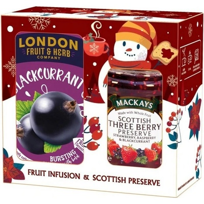 Mackay's London černý rybíz čaj a džem vánoční 340g