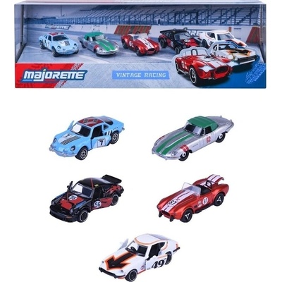 Majorette Комплект метални колички Majorette - Vintage Racing, 5 броя, 1: 64 (8502005001)