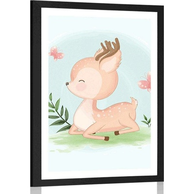 Plakát s paspartou roztomilý srneček - 60x90 no frame