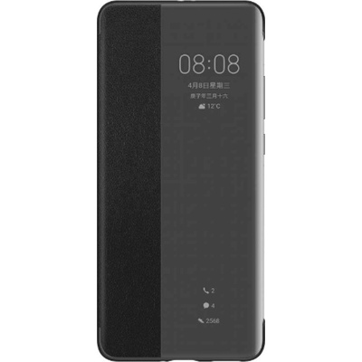 Huawei Smart View Flip Cover - оригинален кожен калъф за Huawei P40 Pro (черен)
