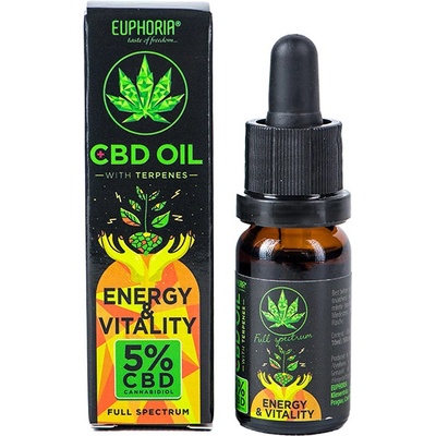 Euphoria CBD olej 5% s terpenmi 500 mg ENERGY & VITALITY 10 ml