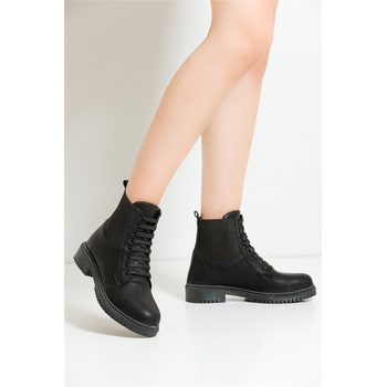 Johns Athletic Дамски боти с връзки ptk014 - Черни #403877 (403877_Черно)