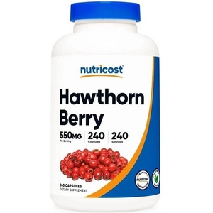 Nutricost Hawthorn Berry, 550 mg, 240 капсули, Nutricost (74940 (507101) NC)