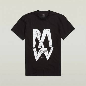 Image 1 of G Star Тениска G Star Raw Denim Illustration T-Shirt - Dk Black