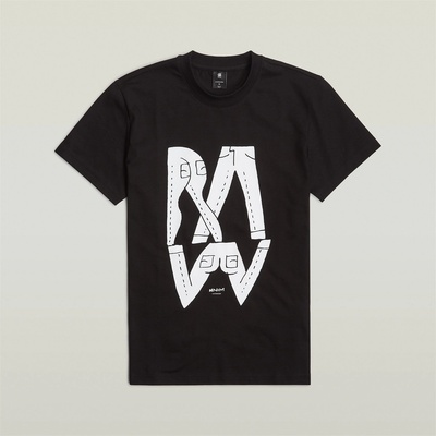 G Star Тениска G Star Raw Denim Illustration T-Shirt - Dk Black