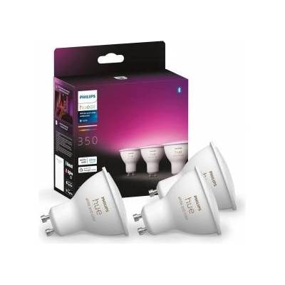 Philips White & Color Ambiance GU10 LED spot pack of 3 (350 lm), dimmable LED lamps for the Hue lighting system with 16 million colors, smart light control via voice and app - 929001953115