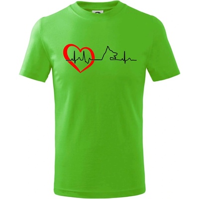 Nemecký ovčiak ekg tričko detské Apple Green
