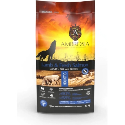 Ambrosia Adult All Breeds Lamb & Fresh Salmon 2 kg