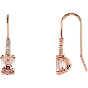 Blink-Blink visiace diamantové náušnice s Morganitom 3460RMoZS