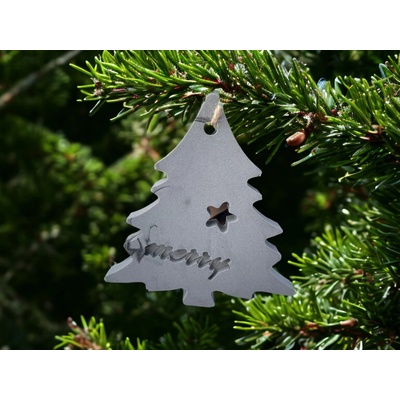 I AM Vánoční ozdoba stromeček Merry šedý