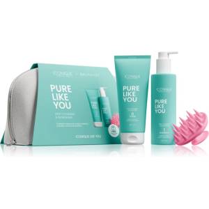ICONIQUE Professional PURE LIKE YOU Set Shampoo 250 ml Scrub 200 ml BrushArt Massage Brush подаръчен комплект за коса и скалп