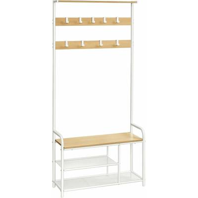Songmics a Vasagle Předsíňový věšák Lore HSR409W09, dub, bílý