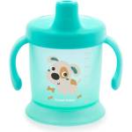 Canpol babies Неразливаща се чаша с твърд накрайник и капаче Canpol - Bunny and Company, 200 ml, Зелена (31/300_tur)