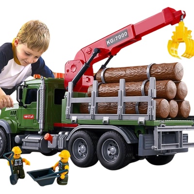 Lean Toys Nákladné auto so žeriavom na prepravu dreva