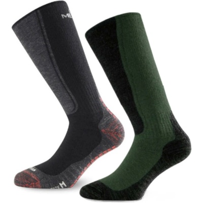 Lasting merino ponožky WinterSki&Hike WSM 2-PACK čierna+zelená