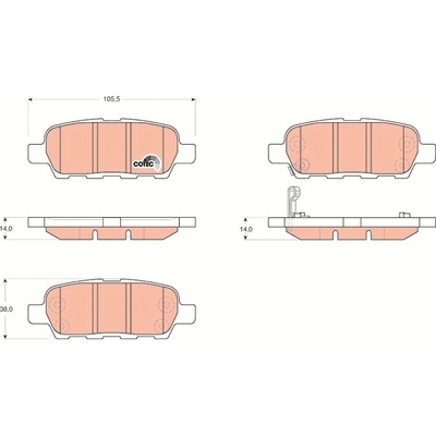 TRW Sada brzdových platničiek kotúčovej brzdy GDB3294