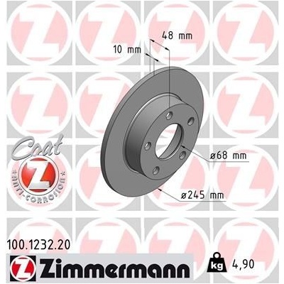 Brzdový kotúč (cena za 1ks) ZIMMERMANN 100.1232.20