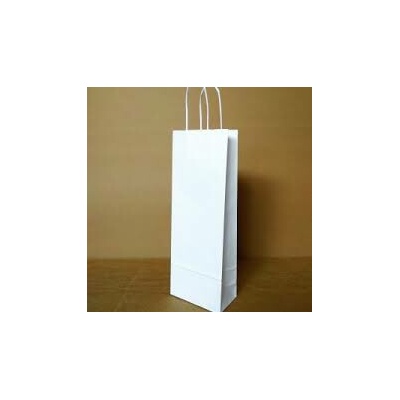 Taška krútená rúčka 140 x 80 x 390 mm biela vhodná na fľašu alkoholu