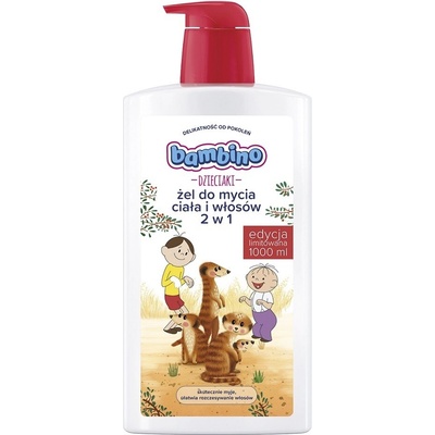 Bambino Kids Bolek and Lolek 2 in 1 šampón a sprchový gél 2 v 1 pre deti Meerkats 1000 ml