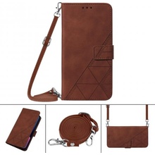 AppleKing flipové s popruhom v štýle crossbody iPhone XS Max - hnedé