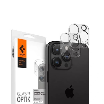 Spigen Комплект 4 стъклени протектора за камера Spigen Optik EZ FIT съвместими с iPhone 15 Pro / 15 Pro Max Crystal Clear (AGL06914) (AGL06914)
