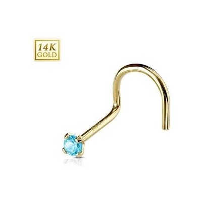 Šperky4U zlatý piercing do nosu kamínek ZL01127Q-YG