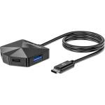 Manhattan USB хъб „Манхатън - 4-портови USB 3.0 Type-C / Type-A комбиниран хъб 2x2, черен 181150 (181150)